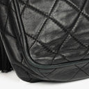 Chanel Vintage CC Black Quilted Lambskin Camera Tassel Bag