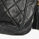 Chanel Vintage CC Black Quilted Lambskin Camera Tassel Bag