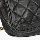 Chanel Vintage CC Black Quilted Lambskin Camera Tassel Bag