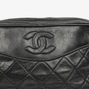 Chanel Vintage CC Black Quilted Lambskin Camera Tassel Bag