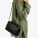 Chanel Vintage CC Black Quilted Lambskin Camera Tassel Bag