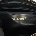 Chanel Vintage CC Black Quilted Lambskin Camera Tassel Bag