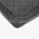 Chanel Vintage CC Black Quilted Lambskin Large Camera Tassel Bag