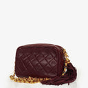 Chanel Vintage CC Burgundy Quilted Lambskin Camera Tassel Bag