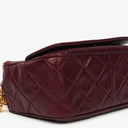 Chanel Vintage CC Burgundy Quilted Lambskin Camera Tassel Bag