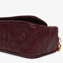 Chanel Vintage CC Burgundy Quilted Lambskin Camera Tassel Bag
