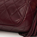 Chanel Vintage CC Burgundy Quilted Lambskin Camera Tassel Bag