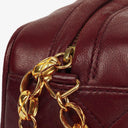Chanel Vintage CC Burgundy Quilted Lambskin Camera Tassel Bag