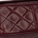 Chanel Vintage CC Burgundy Quilted Lambskin Camera Tassel Bag