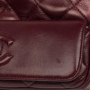 Chanel Vintage CC Burgundy Quilted Lambskin Camera Tassel Bag