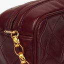 Chanel Vintage CC Burgundy Quilted Lambskin Camera Tassel Bag
