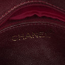 Chanel Vintage CC Burgundy Quilted Lambskin Camera Tassel Bag