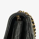 Chanel Vintage CC Diamond Black Quilted Lambskin Tassel Bag