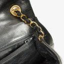 Chanel Vintage CC Diamond Black Quilted Lambskin Tassel Bag