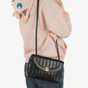 Chanel Diana Black Vertical Quilted Lambskin Single Flap Bag With 24K Gold-Plated Hardware