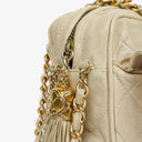 Chanel Vintage CC Quilted Lambskin Camera Tassel Bag