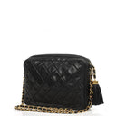 Chanel Vintage CC Tassel Camera Bag In Black Quilted Lambskin With Gold Hardware