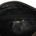 Chanel Vintage CC Tassel Camera Bag In Black Quilted Lambskin With Gold Hardware