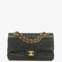 Chanel Vintage Classic Double Flap Bag Black Quilted Lambskin 24K Gold-Plated Hardware