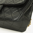 Chanel Vintage Classic Double Flap Bag Black Quilted Lambskin 24K Gold-Plated Hardware