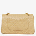 Chanel Vintage Classic Double Flap Bag in Quilted Beige Lambskin with 24K Gold-Plated Hardware