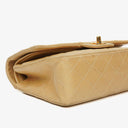 Chanel Vintage Classic Double Flap Bag in Quilted Beige Lambskin with 24K Gold-Plated Hardware