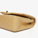 Chanel Vintage Classic Double Flap Bag in Quilted Beige Lambskin with 24K Gold-Plated Hardware