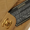 Chanel Vintage Classic Double Flap Bag in Quilted Beige Lambskin with 24K Gold-Plated Hardware