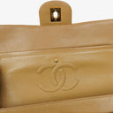 Chanel Vintage Classic Double Flap Bag in Quilted Beige Lambskin with 24K Gold-Plated Hardware