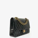 Chanel Vintage Classic Double Flap Bag in Quilted Black Lambskin with 24K Gold-Plated Hardware