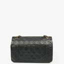Chanel Vintage Classic Double Flap Bag in Quilted Black Lambskin with 24K Gold-Plated Hardware