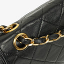 Chanel Vintage Classic Double Flap Bag in Quilted Black Lambskin with 24K Gold-Plated Hardware