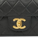 Chanel Vintage Classic Double Flap Bag in Quilted Black Lambskin with 24K Gold-Plated Hardware