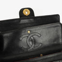 Chanel Vintage Classic Double Flap Bag in Quilted Black Lambskin with 24K Gold-Plated Hardware