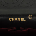 Chanel Vintage Classic Double Flap Bag in Quilted Black Lambskin with 24K Gold-Plated Hardware