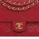 Chanel Vintage Classic Double Flap Bag in Quilted Lambskin with 24K Gold-Plated Hardware