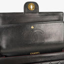 Chanel Vintage Classic Medium Double Flap Bag in Quilted Black Lambskin with 24-karat Gold-Plated Hardware