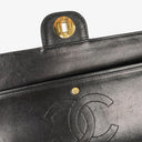 Chanel Vintage Classic Medium Double Flap Bag in Quilted Black Lambskin with 24-karat Gold-Plated Hardware