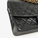Chanel Vintage Classic Single Flap Bag In Black Quilted Lambskin With 24K Gold-Plated Hardware