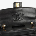 Chanel Vintage Classic Single Flap Bag In Black Quilted Lambskin With 24K Gold-Plated Hardware