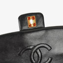Chanel Vintage Classic Single Flap Bag In Black Quilted Lambskin With 24K Gold-Plated Hardware