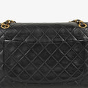 Chanel Vintage Classic Single Flap Bag In Black Quilted Lambskin With 24K Gold-Plated Hardware
