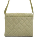 Chanel Vintage Crossbody Flap Bag Light Green Quilted Suede