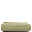 Chanel Vintage Crossbody Flap Bag Light Green Quilted Suede