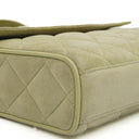 Chanel Vintage Crossbody Flap Bag Light Green Quilted Suede