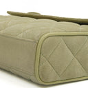 Chanel Vintage Crossbody Flap Bag Light Green Quilted Suede