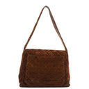 Chanel Vintage Flap Bag Brown Quilted Suede With Silver-Tone Hardware