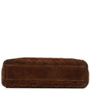 Chanel Vintage Flap Bag Brown Quilted Suede With Silver-Tone Hardware