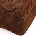 Chanel Vintage Flap Bag Brown Quilted Suede With Silver-Tone Hardware