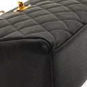 Chanel Vintage Front Pocket Camera Bag Black Quilted Caviar Leather With 24K Gold-Plated Hardware